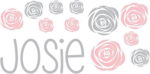 Name and Roses - Kidz 'n Clan Decor Wall Stickers