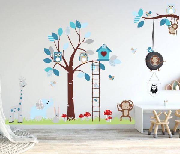 African Animals and Treehouse - Kidz 'n Clan Decor Wall Stickers