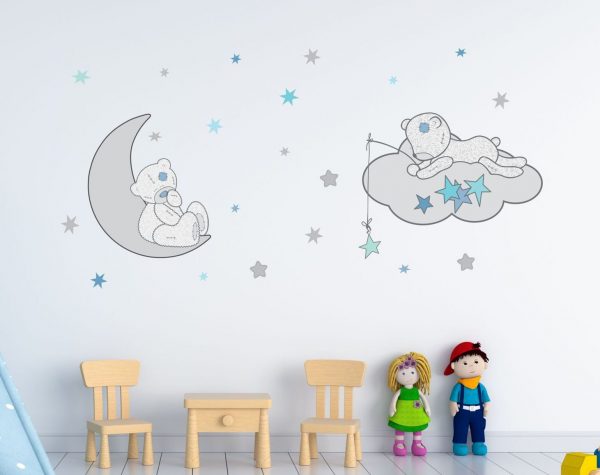 Teddy on a Moon & Cloud