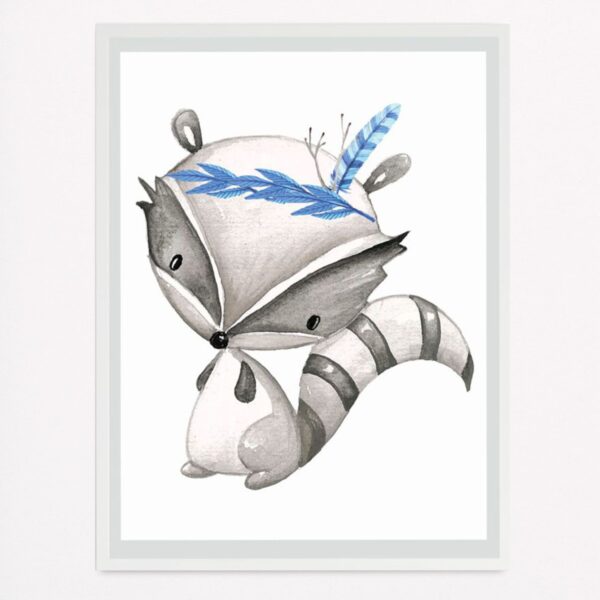 Forest Friends in Blue Raccoon