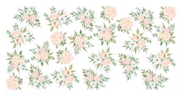 Peony & Rose Pattern Wall Stickers - Image 2