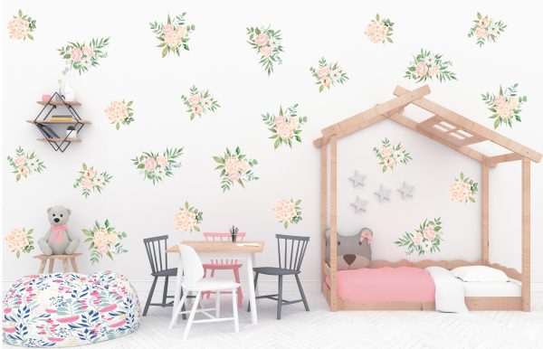 Peony & Rose Pattern Wall Stickers