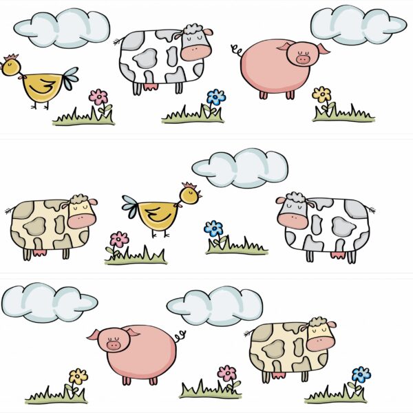 Cute Farm Animal Border