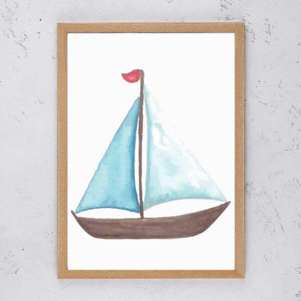 Watercolour Transport - Sailing Boat
