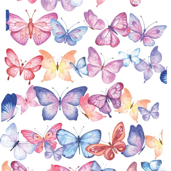 Watercolour Butterfly Border
