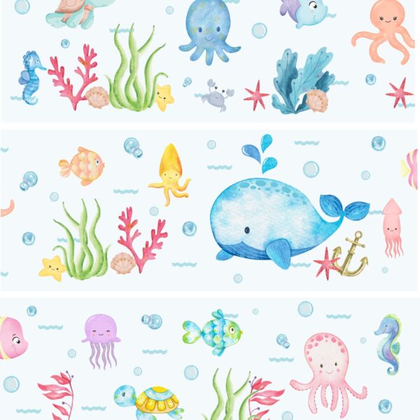 Watercolour Under the Sea Border