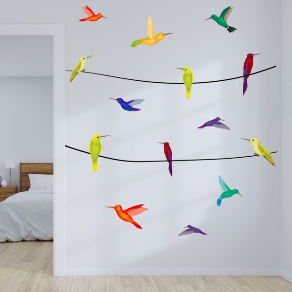 Watercolour Birds on a Wire