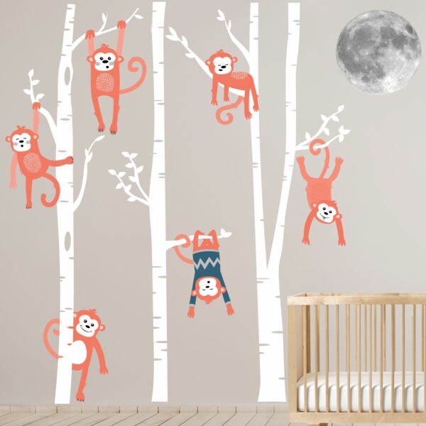Monkey's, Moon & Birch Trees