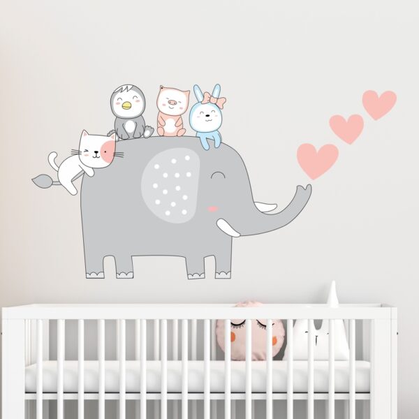 Elephant with Peeping Friends