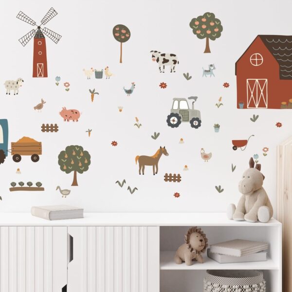 Earthy Toned Farm Scene