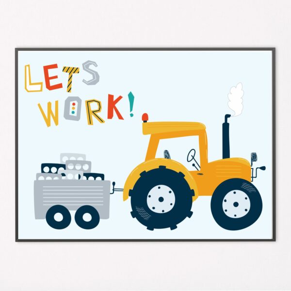 Cute Construction in Yellow - Tractor