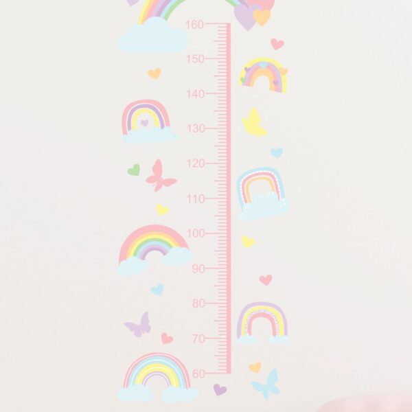 Pastel Rainbow Height Chart