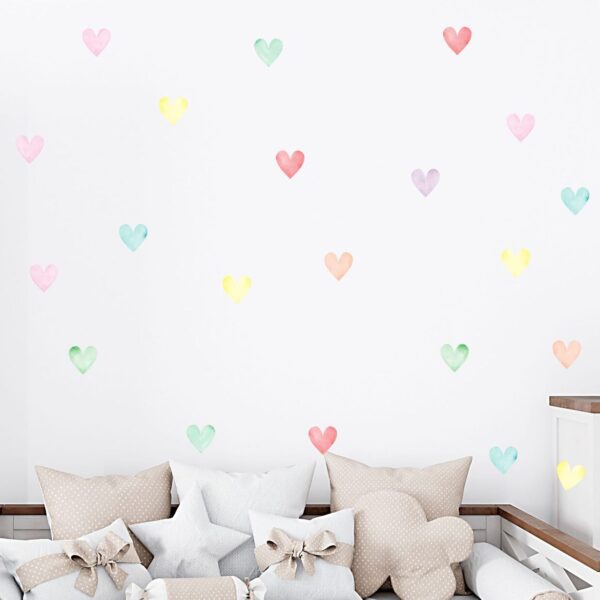 Pretty Watercolour Pastel Hearts
