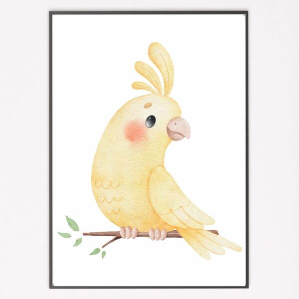 Watercolour Birds Yellow Cockatiel