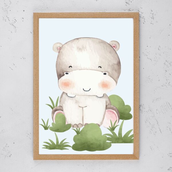 Wild Animals in Watercolour - Hippo