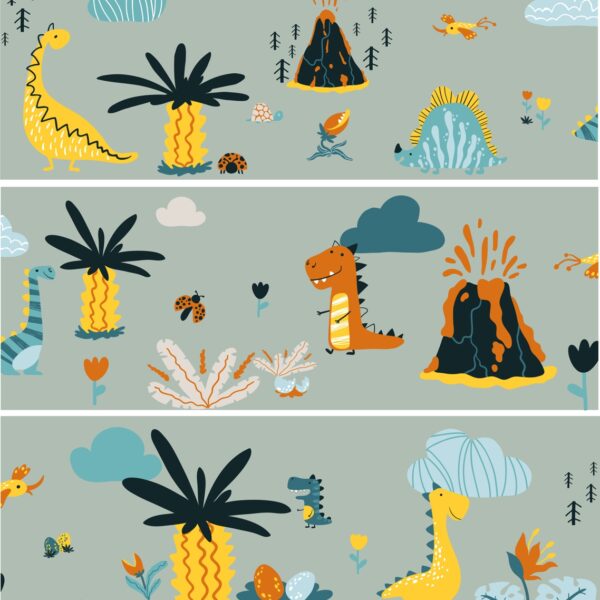 Dino & Volcano Border